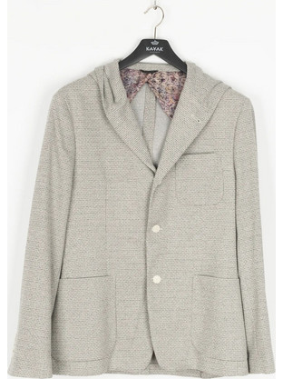 UNGARO GIACCA/JACKET σακακι με κουκουλα εκρου τσεπες εμπρος κανονικη γραμμη