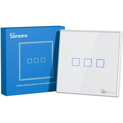 Sonoff RF-T2EU2C Εξωτερικός Διακόπτης Τοίχου για Έλεγχο Φωτισμού με Πλαίσιο και Δύο Πλήκτρα Αφής Φωτιζόμενος Λευκός 433MHz (TXT2EU2C-RF) (SONTXT2EU2C-RF)