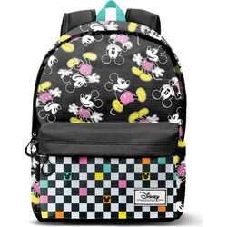 Karactermania Mickey Checkered Σχολική Τσάντα Πλάτης Γυμνασίου - Λυκείου Μαύρη 05467