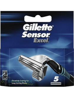 Gillette Sensor Excel Ανταλλακτικά Ξυραφάκια με 2 Λεπίδες & Λιπαντική Ταινία 5τμχ
