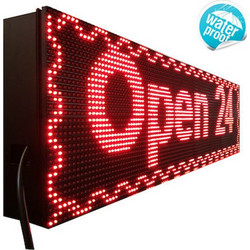Κυλιόμενη Πινακίδα LED Μονής Όψης Αδιάβροχη 100x20cm Κόκκινο - WiFi