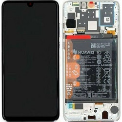 Huawei Service Pack Mobile Phone Screen Replacement with Frame andTouch Mechanism for Huawei P30 Lite (White)