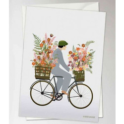 Ευχετήρια Κάρτα Δίπτυχη Bicycle With Flowers VVF2020008XS 10,5x15cm Multi Vissevasse