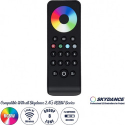 GloboStar 71574 RS8 SKYDANCE Ασύρματο Χειριστήριο Αφής RF 2.4Ghz 8 Group για όλα τα RGB/RGBW SKYDANCE Controller DC 3V 2 x AAA - IP20 Μαύρο Μ14 x Π5 x Υ1.9cm - 5 Years Warranty