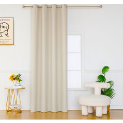 Βιοκαρπέτ Κουρτίνα με Τρουκς 140x265 Sonia 01 Ecru