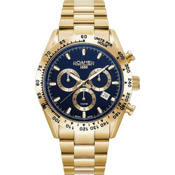 Roamer Ανδρικό Ρολόι Χρονογράφος με Χρυσό Μεταλλικό Μπρασελέ R850837484520
