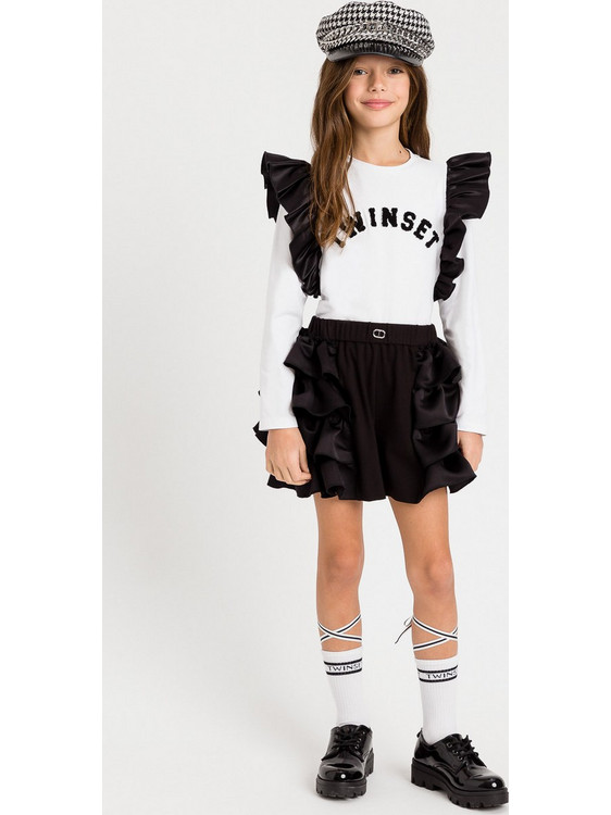 TWINSET Παιδικό T-Shirt Μακρυμάνικο Λευκό 232GJ2161