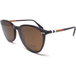 Oliver 97056 C3 Ανδρικά Γυαλιά Ηλίου Στρογγυλά Κοκάλινα Μαύρα με Καφέ Polarized Φακό