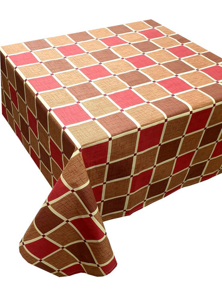 Τραπεζομάντηλο ΚΟΜΒΟΣ Καρό Polycotton Design-2 Red 140x180
