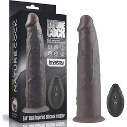 Lovetoy Dual Laye Ρεαλιστικός Δονητής για Ζευγάρια με Τηλεχειριστήριο red 9 Καφέ