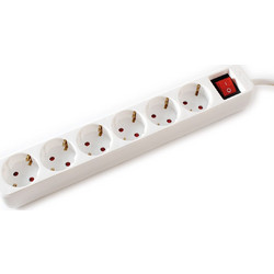 VALUE Power Strip, 6-way, with Switch, white, 6 m - 19.99.1086