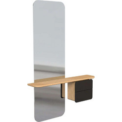 Καθρέπτης Τοίχου One More Look 5620C5620-2 78x15x118cm Oak-Anthracite Umage Ατσάλι,Ξύλο