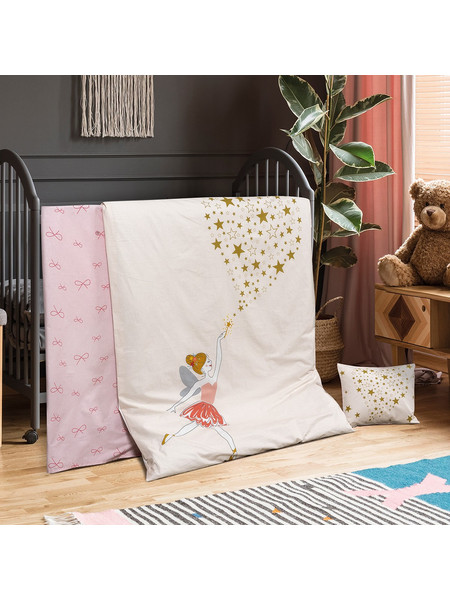 Beauty Home Art 5190 Σετ Βρεφικά Σεντόνια Κούνιας Βαμβακερά 120x160 Pink
