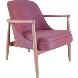 Paw ξύλινη lounge πολυθρόνα Σομόν-Γκρί Φυσικό 66x75x77(43)cm