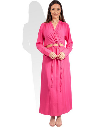 4tailors Athena Midi Καθημερινό Φόρεμα Κρουαζέ Φούξια SS23-100