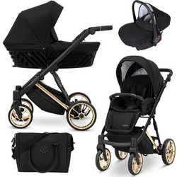 Kunert Ivento Premium Καρότσι Μωρού 3 σε 1 Deep Black Gold Frame IVE-12