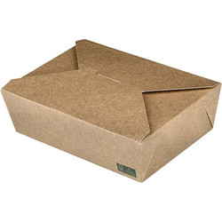 Χάρτινo κουτί Kraft φάκελος 1400cc 15x12xΥ6 3cm μιας χρήσης Intertan - Σετ 100 c457187