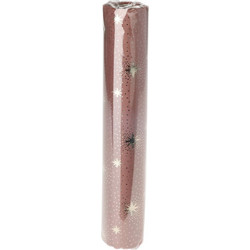 Διακοσμητικό ύφασμα με όψη βελούδινη σε χρώμα σάπιο μήλο με χρυσά αστέρια 28x150cm