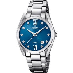 Festina Elegance Γυναικείο Ρολόι με Ασημί Μεταλλικό Μπρασελέ F16790/E