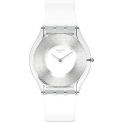 Swatch Γυναικείο Ρολόι με Λευκό Καουτσούκ Λουράκι SS08K108