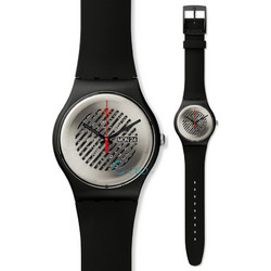 Swatch On the Grill Ανδρικό Ρολόι με Μαύρο Καουτσούκ Λουράκι SUOB713