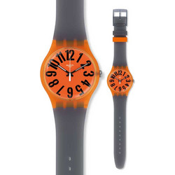 Swatch Larancio Ανδρικό Ρολόι με Γκρι Καουτσούκ Λουράκι SUOO103
