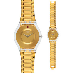 Swatch Punto Rosso Γυναικείο Ρολόι με Χρυσό Μεταλλικό Μπρασελέ SFK399G