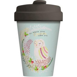 Chic Mic Ποτήρι Bamboo με Καπάκι Owl Dreams BCP295