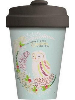 Chic Mic Ποτήρι Bamboo με Καπάκι Owl Dreams BCP295