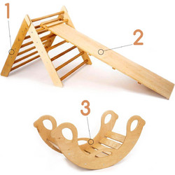 Ingvart Montessori Σετ Κούνια SwingMe, Τρίγωνο ClimbMe & Ράμπα SlideMe