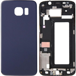 For Galaxy S6 Edge / G925 Full Housing Cover (Front Housing LCD Frame Bezel Plate + Battery Back Cover ) (Blue) (OEM)