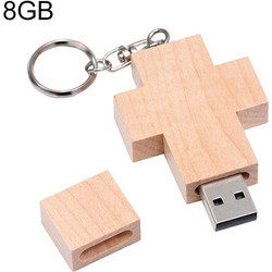 8 GB Wood Cross Style USB Flash Disk (OEM)