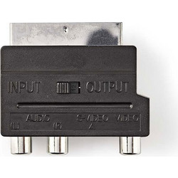 Αντάπτορας NEDIS CVGB31902BK Scart αρσ. - 3x RCA θηλ. + S-Video θηλ