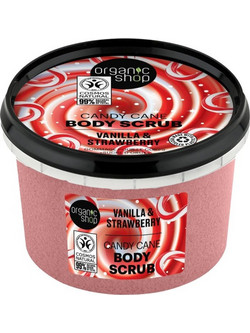 Organic Shop Candy Cane Vanilla & Strawberry Scrub Σώματος 250ml