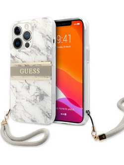 Guess Marble Stripe Collection Back Cover Grey (iPhone 13 Pro Max)