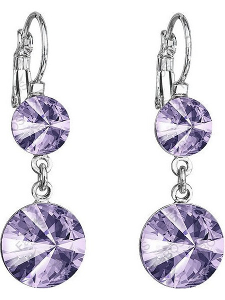 Σκουλαρίκια κρεμαστά με βιολετί κρύσταλλο swarovski 0.9cm (F1049)