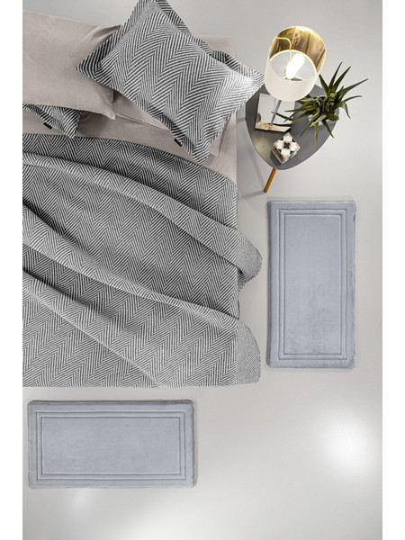 Σετ 2τμχ. Χαλάκια Κρεβατοκάμαρας Softy Silver της Guy Laroche (100% Pol. with Memory Foam)