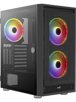 Aerocool Graphite ARGB V2 Black Gaming Midi Tower Κουτί Υπολογιστή με Πλαϊνό Παράθυρο