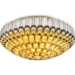 Φωτιστικό Οροφής - Πλαφονιέρα Odeon 102x102x42cm 12xE27/1xLed 12W/6,5W Clear-Gold Slamp