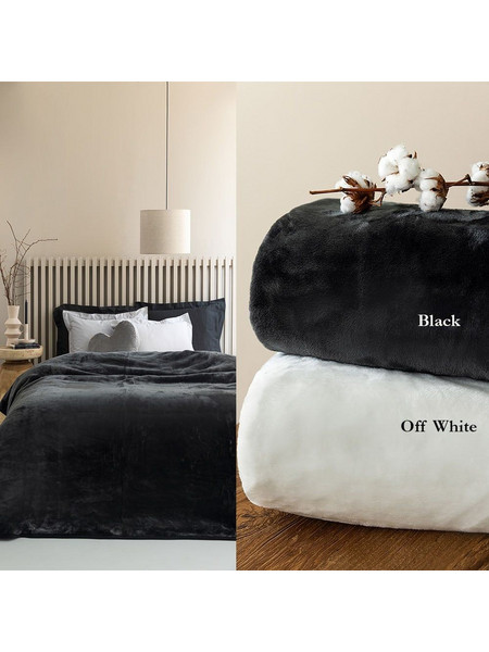 Κουβέρτα Fani Βελουτέ Off White Palamaiki Υπέρδιπλo 220x240cm Πολυέστερ