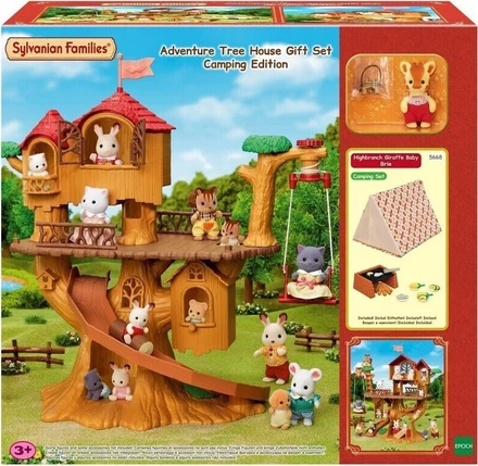 Sylvanian Families Adventure Tree House Gift Set Camping Edition ...