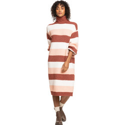 Roxy Pale Midi Καθημερινό Φόρεμα Πλεκτό Μπεζ ERJKD03441-MMS0