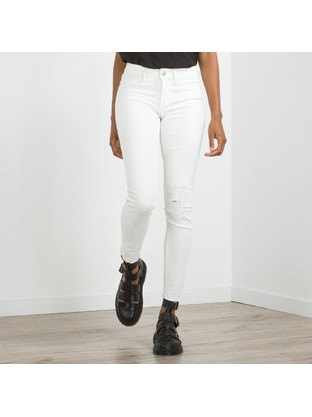 Cheap Monday Γυναικείο Τζιν Παντελόνι Slim Εφαρμογή Λευκό 0395602