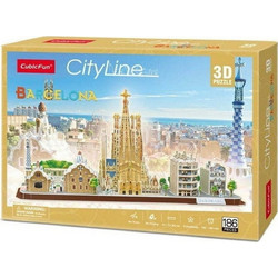 Puzzle CubicFun City Line Barcelona 3D 186 Κομμάτια