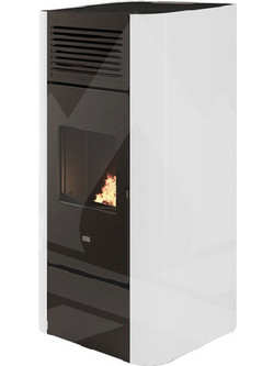 Eva Calor Laila 13 White Σόμπα Pellet Αερόθερμη 13.8kw