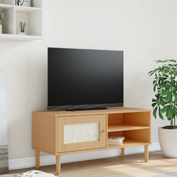 vidaXL Έπιπλο Τηλεόρασης Μασίφ Ξύλο Καφέ Μ106xΠ40xΥ49cm Senja 358040