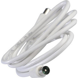 Eurolamp Καλώδιο Κεραίας Coax Male to Coax Female 1.5m White 147-13126