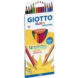 Giotto Elios Wood Free Triangular Ξυλομπογιές Σετ 12τμχ 275800