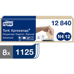 Χαρτοπετσέτα Συσκευής Φυσικού Χρώματος 1φυλλη 21,3x33cm 40x225τεμ Tork Xpressnap(R) 12840