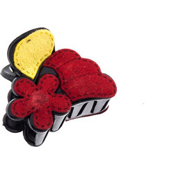 Κλάμερ υφασμάτινο λουλούδι σε 5 συνδιασμούς χρωμάτων 3εκ-Κόκκινο Κόκκινο Novita